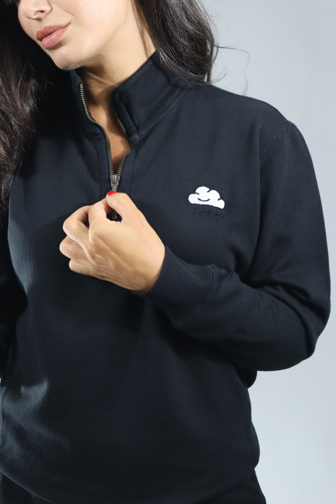 King Quarter Zip Noir