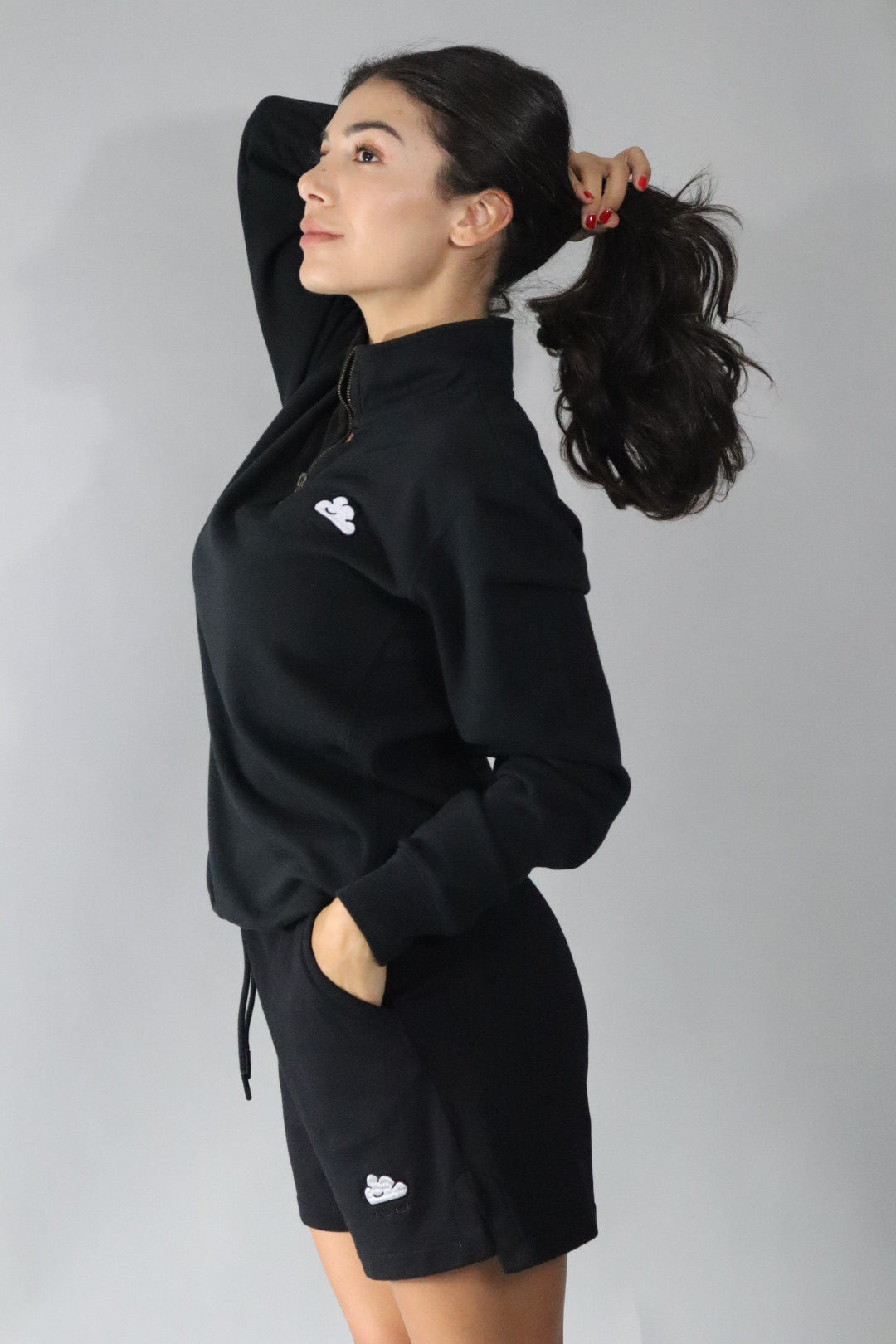King Quarter Zip Noir