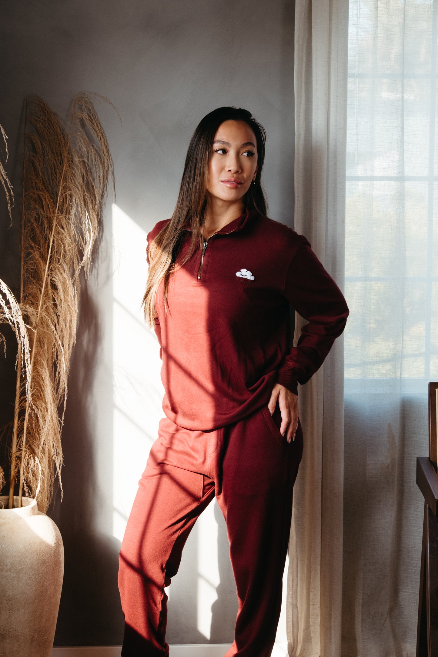 King Quarter Zip Ruby