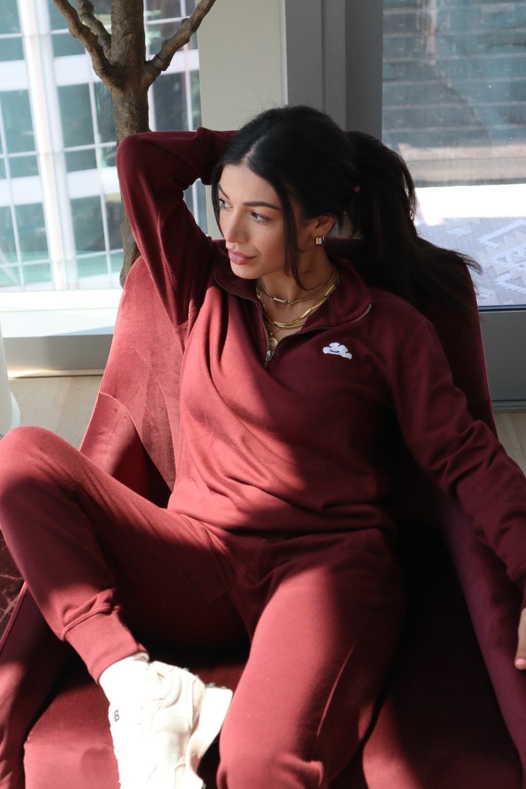 King Quarter Zip Ruby